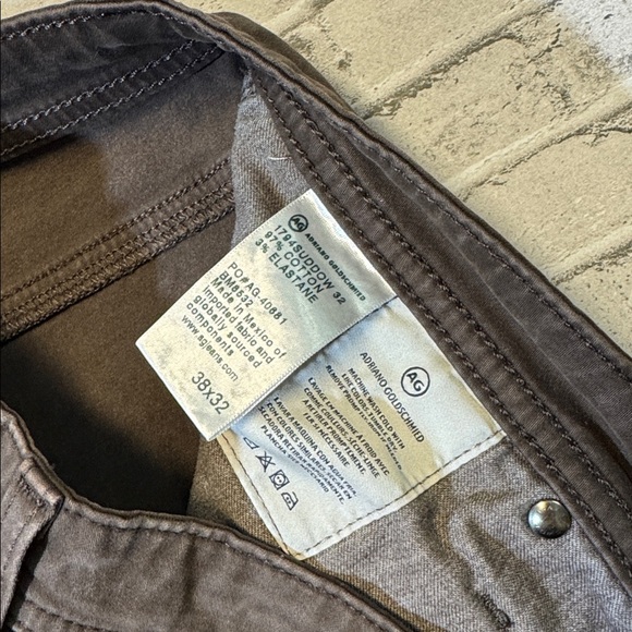 Adriano Goldschmied mens 38x32 Everett slim straight brown denim jeans EUC - Picture 3 of 4